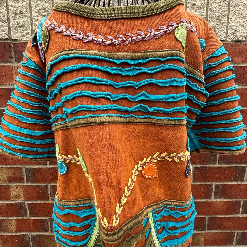 Boho Rising International Patchwork Appliqu Tee F… - image 3